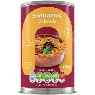 Dobrada sem Glúten Continente (emb. 420 gr (peso escorrido 420 gr))