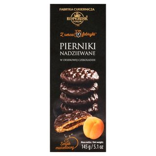 Kopernik Z serca fabryki Pierniki nadziewane w deserowej czekoladzie smak morelowy 145 g