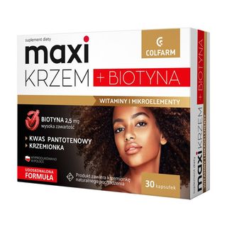 Maxi Krzem + Biotyna, kapsułki twarde, 30 szt.
