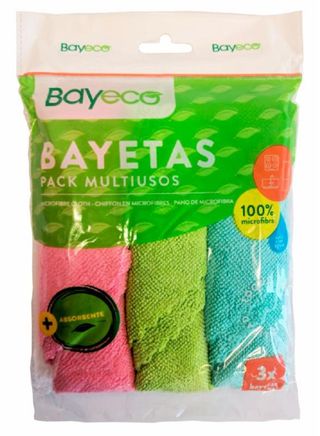 Bayeta 100% Microfibra Multiusos Bayeco 3Ud