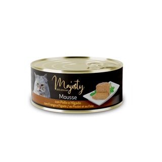 Majesty Adult Mousse De Pollo E Hígado Lata Para Gatos 0.085Kg