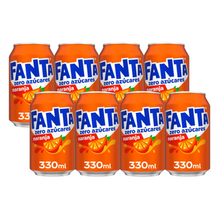 Fanta Zero Azúcares Naranja Latas 8x330ml