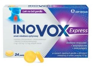 Inovox Express o smaku miodowo-cytrynowym 24 pastyl.