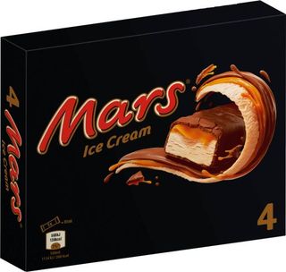 Mars Barretta Gelato al cioccolato e caramello, Multipack da 4 x 40 g