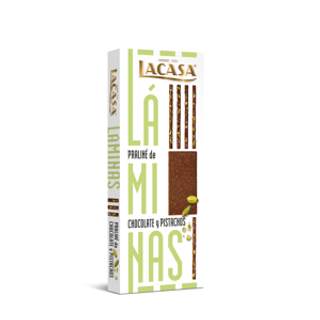 Laminas Praline Pistacho 128g Lacasa