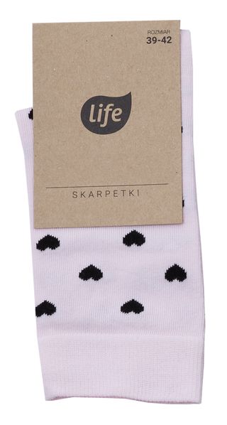 Life Skarpety bawełniane Hipster wzór Hearts Pink, rozm. 35-38