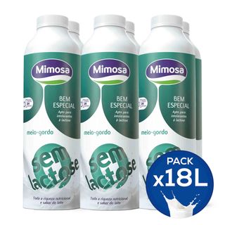 Leite UHT Meio Gordo sem Lactose Mimosa (emb. 6 x 1 lt)