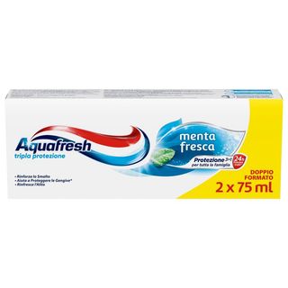 Aquafresh tripla protezione dentifricio igiene dentale menta fresca multi pack 2 x 75 ml