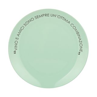 Piatto piano salvia con scritta - 27 cm in stoneware