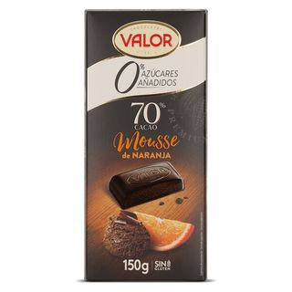 Chocolate Negro 70% Mousse  Naranja Valor Tableta 150 Gr.