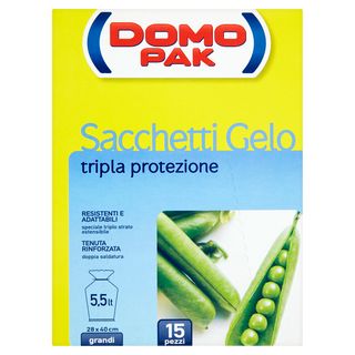 Domopak Sacchetti Gelo tripla protezione grandi (5,5 lt - 15 pezzi)