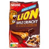 Nestlé Lion Triple Crunchy Płatki śniadaniowe ze słonym karmelem 350 g