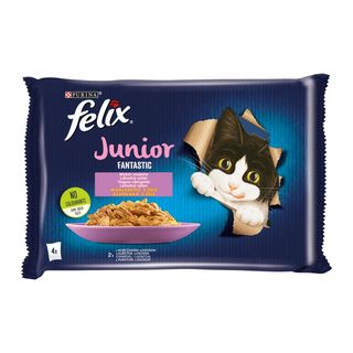 Felix Junior Fantastic Karma dla kota Fantastic wybór smaków w galaretce 4x85 g