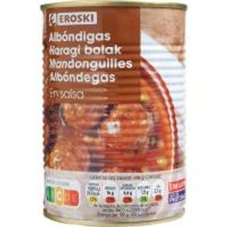 Albondigas En Salsa Eroski Lata 415 G (398891)