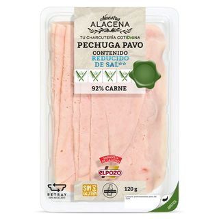 Pechuga De Pavo 92% Carne Reducido De Sal Nuestra Alacena De Dia Sobre 120 G