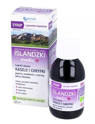 Syrop Islandzki Medic+ ochrona błony śluzowej gardła 125 ml