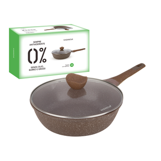 Tegame 28 cm - antiaderente 0 grassi con coperchio