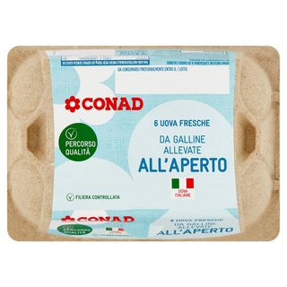 CONAD Percorso Qualità 6 Uova Fresche da Galline Allevate all'Aperto - 8003170094901