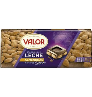 Chocolate Valor Puro Leche Almendras 250 G