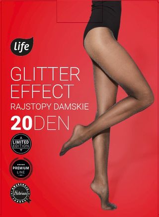 Life Rajstopy damskie z lurexem rozm. 3 nero/silver