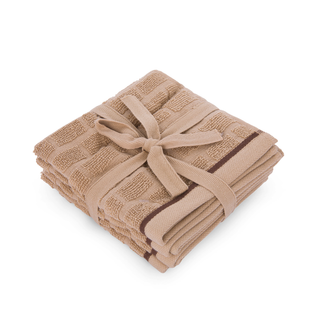 Set 4 Lavette Pop Corn cotone Brick - beige chiaro