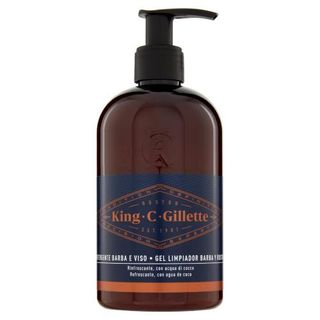 King C. Gillette Detergente Barba E Viso Con Acqua Di Cocco, Olio Di Argan E Olio Di Avocado 350 Ml - 136480