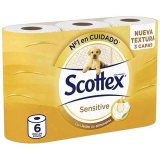 Scottex papel higiénico sensitive 6 rollos