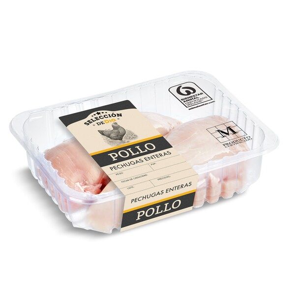 Pechugas Enteras De Pollo Selección De Dia Bandeja 600 Gr. Aprox.