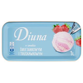 Lody Diuna, 1l/475g: smak śmietankowy i truskawkowy