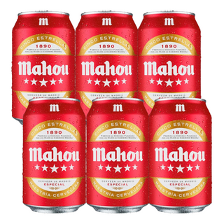 Pack 6x Mahou 5 Estrellas Cerveza Lata 330ml