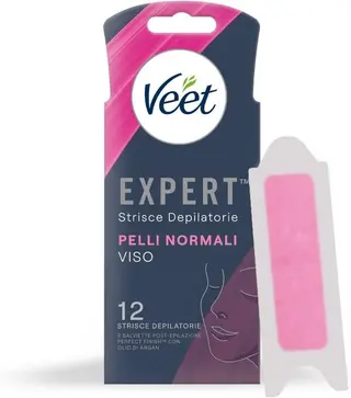 VEET EXPERT STRISCE DEPILATORIE VISO PELLI NORMALI 12 PEZZI MIR00938
