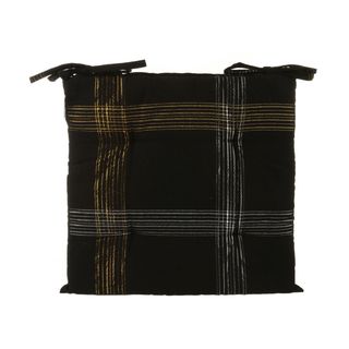 Cuscino sedia tartan 40x40 cm - nero e oro