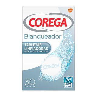 Tabletas Limpiadoras Blanqueadoras Prótesis Corega, Caja 30 Uds. (8470002023093)