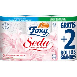 Papel Higiénico 3 Folhas Seda Foxy (6 rolos)