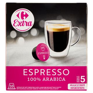 Carrefour Extra Espresso 100% Arabica Capsule 16 X 7 G