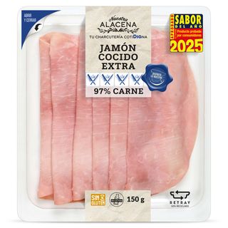 Jamón Cocido Extra 97% Carne Nuestra Alacena De Dia Sobre 150 G