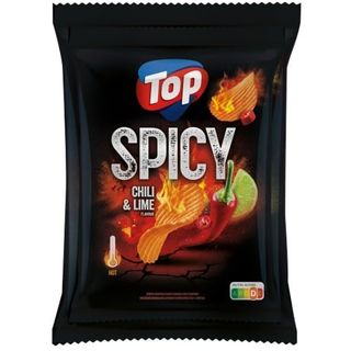 TOP Chipsy SPICY chili&lime, karbowane, 150 g