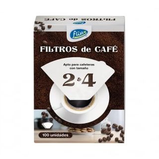 Set 100 Filtros De Café En Papel Tamaño 2 Y 4 Fliss