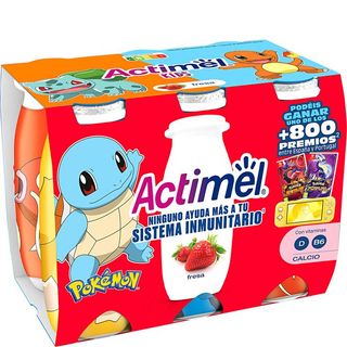 ACTIMEL Yogur Líquido Con Fresa 6 Unidades