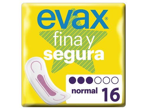 PENSOS HIGIÉNICOS FINA E SEGURA NORMAL EVAX 16 UN