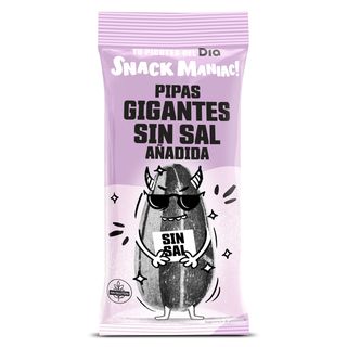 Pipas Gigantes Sin Sal Snack Maniac De Dia Bolsa 125 G