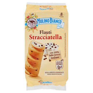 Mulino Bianco Flauti Stracciatella Merenda con 100% Latte Fresco Italiano 280g - 8076809571517