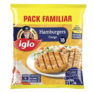 Hambúrguer de Frango sem Glúten Capitão Iglo (emb. 1,080 kg (18 un))
