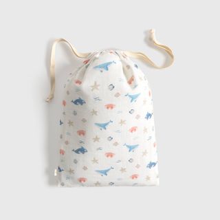Bolsa De Algodón Animales Marinos Sealu Blanco 25x35 cm
