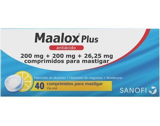 COMPRIMIDOS MAALOX MASTIGAR PLUS 200+200+26.25MG 40UN
