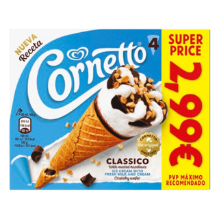 Cornetto Clásico Helado 4x90ml