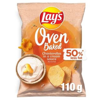Lay's Oven Baked Pieczone formowane chipsy ziemniaczane o smaku kurek w śmietanowym sosie 110 g