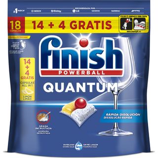 Lavavajillas Quantum Limón Pastillas 14+4, Paquete 18 Unidades
