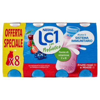 NESTLÉ LC1 con Probiotico Frutti rossi (4) e Mirtilli (4) 8 x 90 g