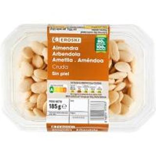 Almendras Crudas Repeladas Eroski, Tarrina 185 G (12194650)
